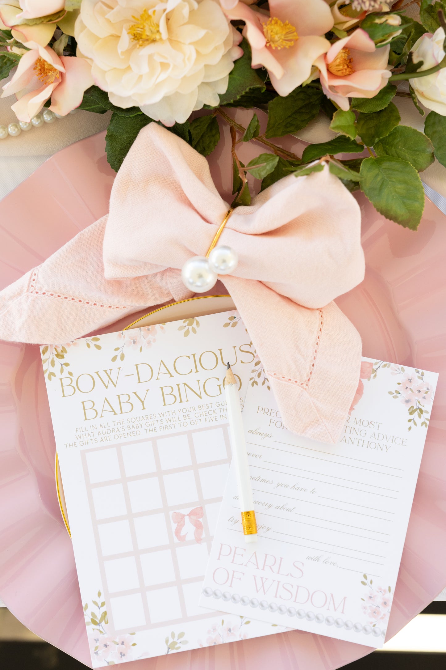 'Bows, Pearls, and a Sweet Baby Girl' Baby Shower Collection