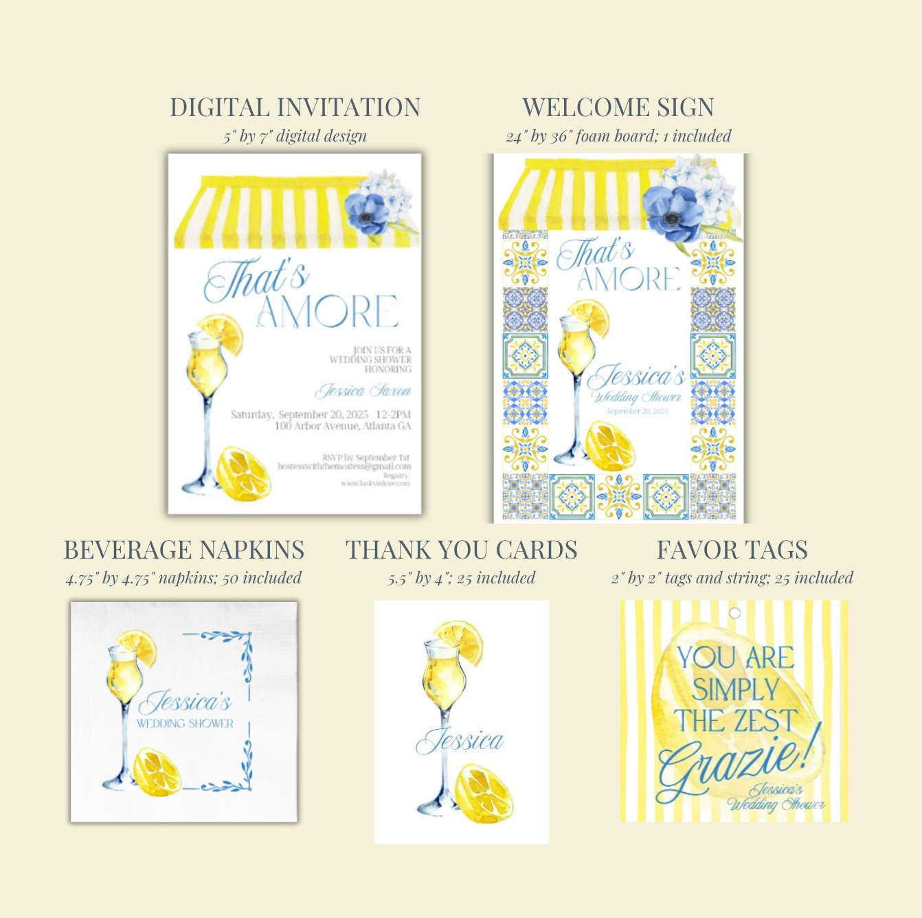 'That's Amore' Wedding Shower Collection
