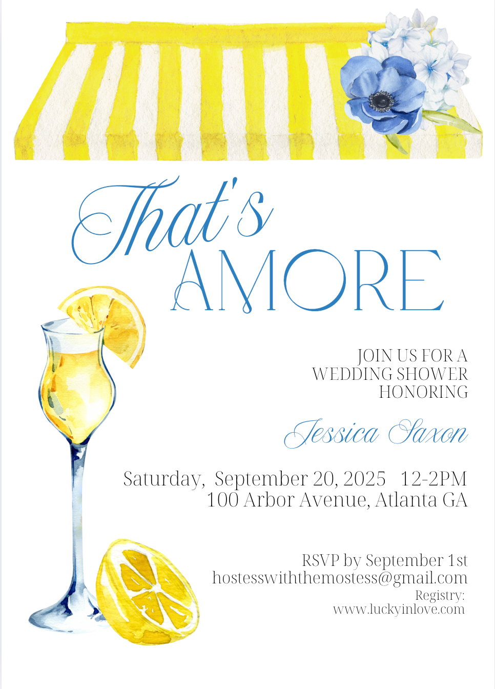 'That's Amore' Wedding Shower Collection