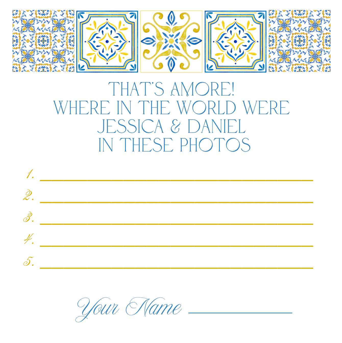 'That's Amore' Wedding Shower Collection