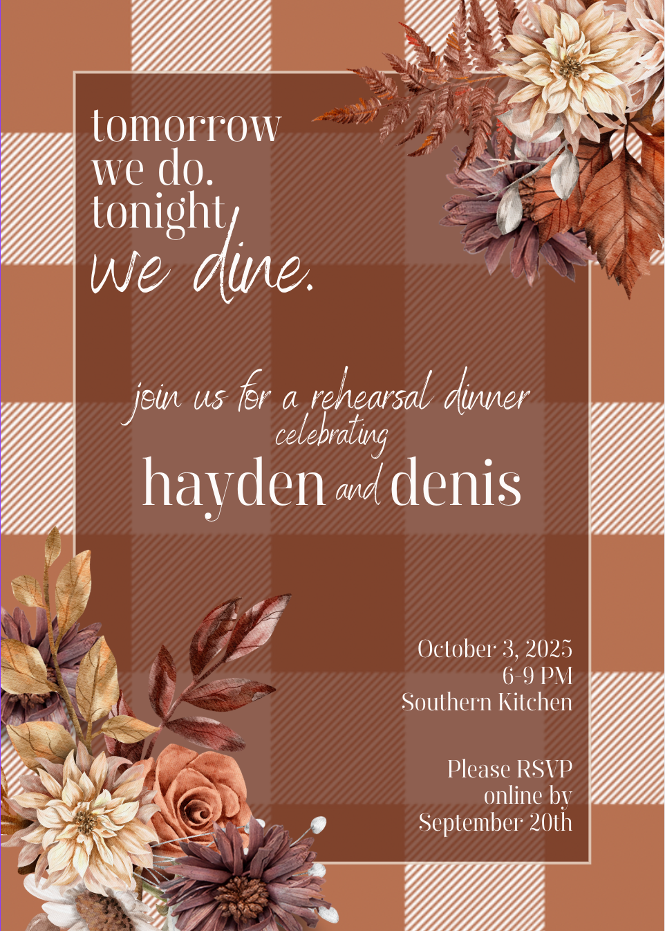 'Golden Hour Gathering' Rehearsal Dinner Collection