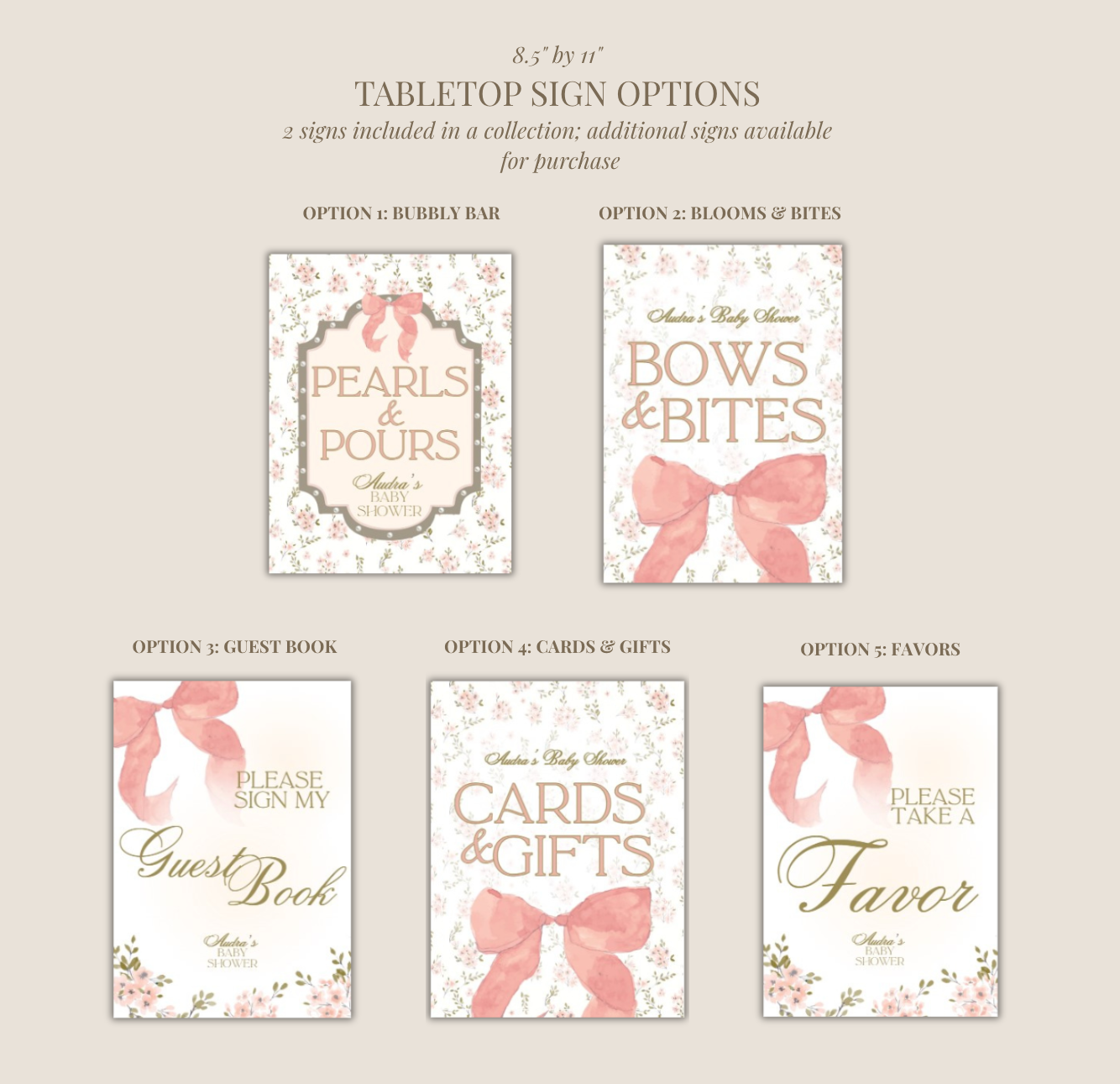 'Bows, Pearls, and a Sweet Baby Girl' Baby Shower Collection