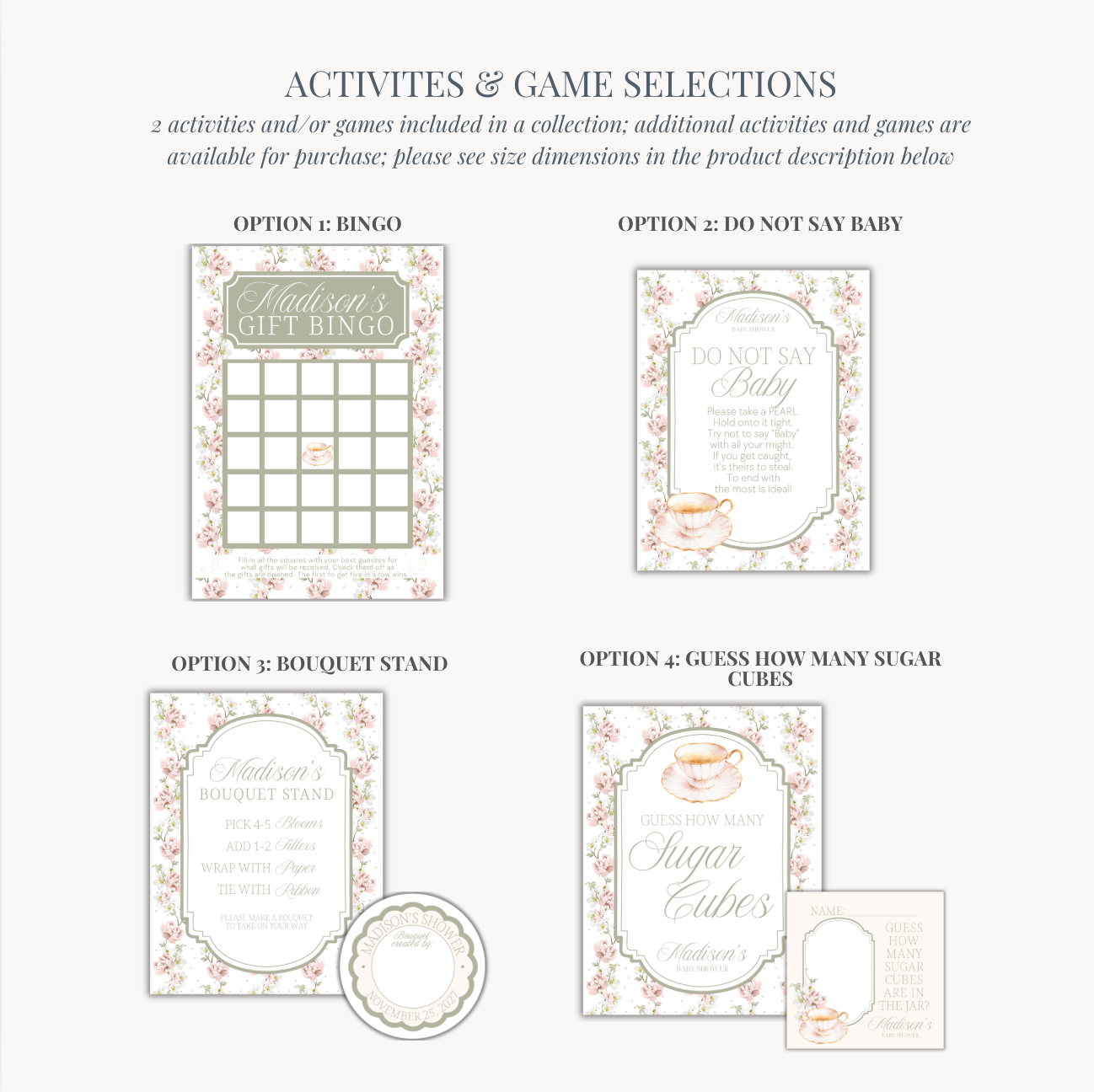 'Time for Tea with the Mom-to-Be' Baby Shower Collection in Dusty Rose