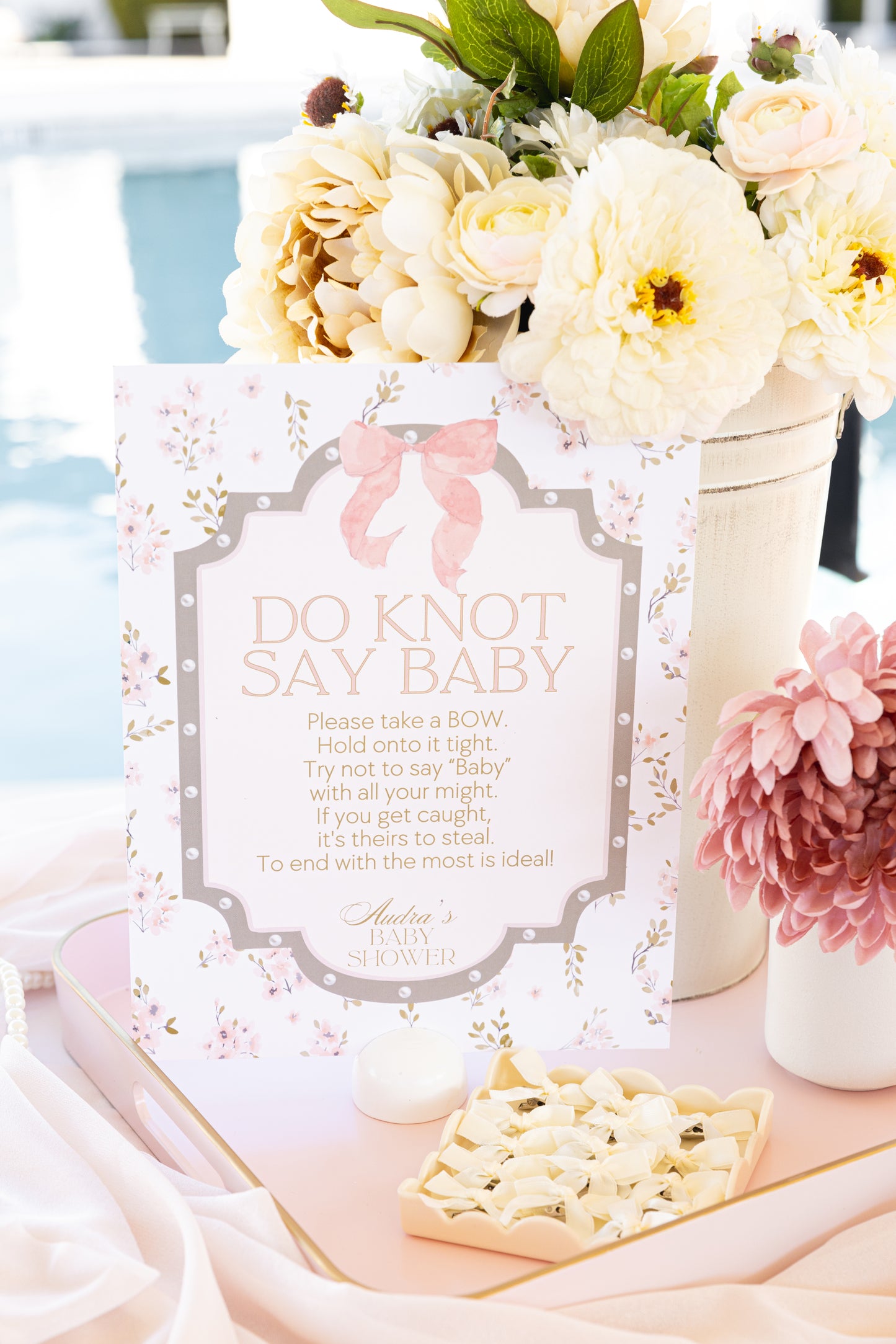 'Bows, Pearls, and a Sweet Baby Girl' Baby Shower Collection