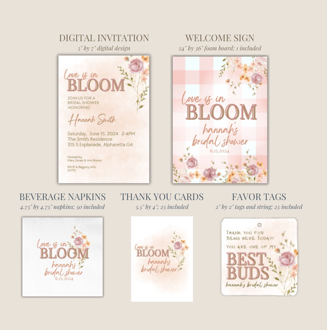 'Love is in Bloom' Wedding Shower Collection