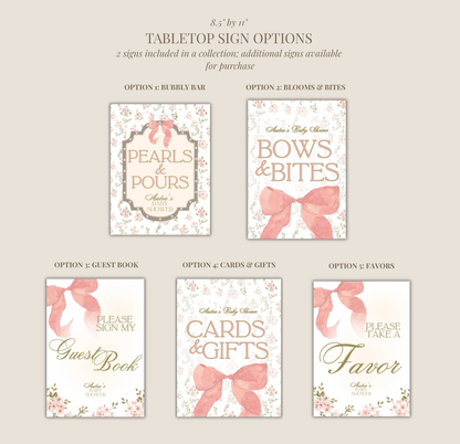 'Bows, Pearls, and a Sweet Baby Girl' Baby Shower Collection