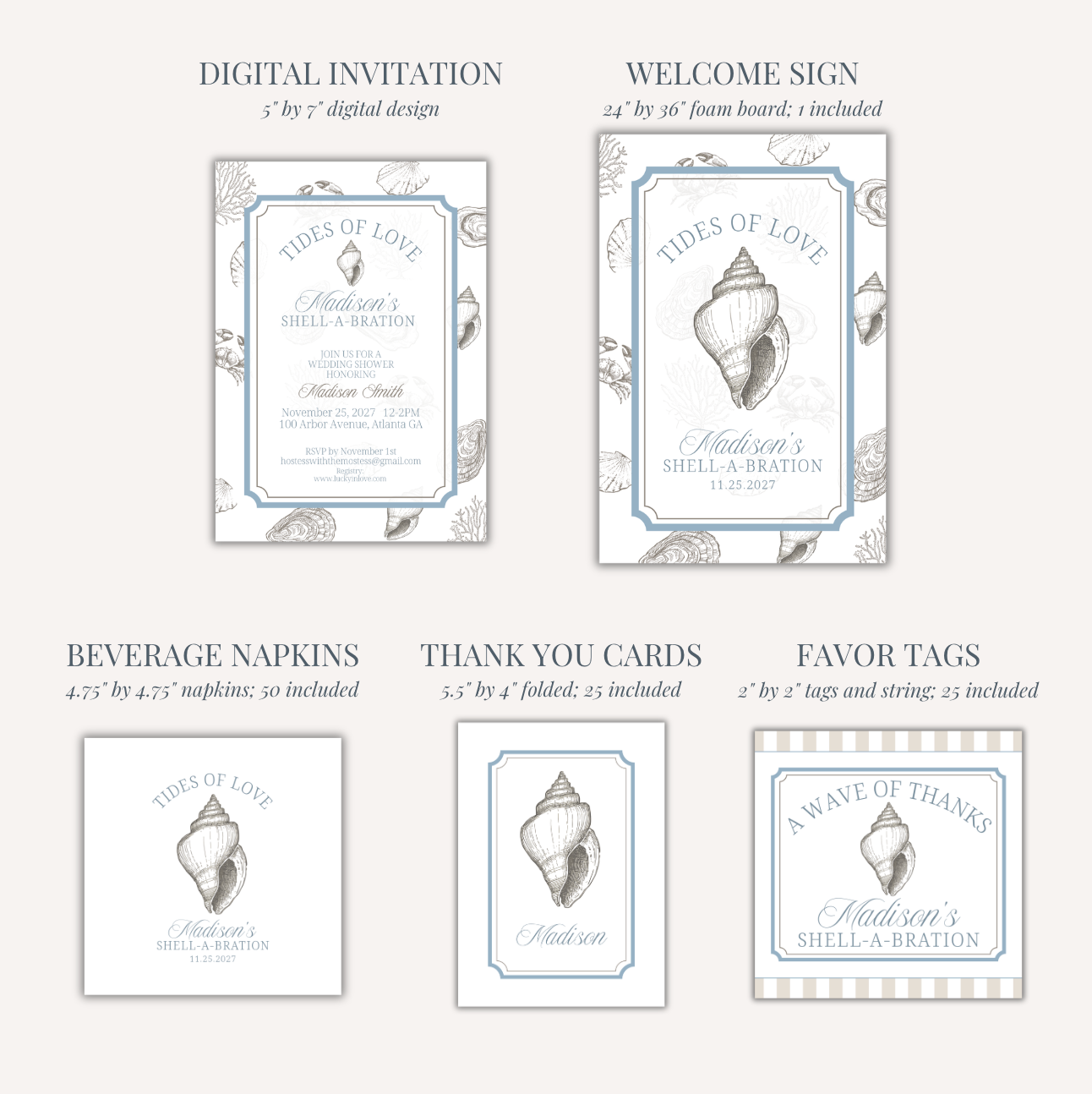 'Tides of Love' Wedding Shower Collection