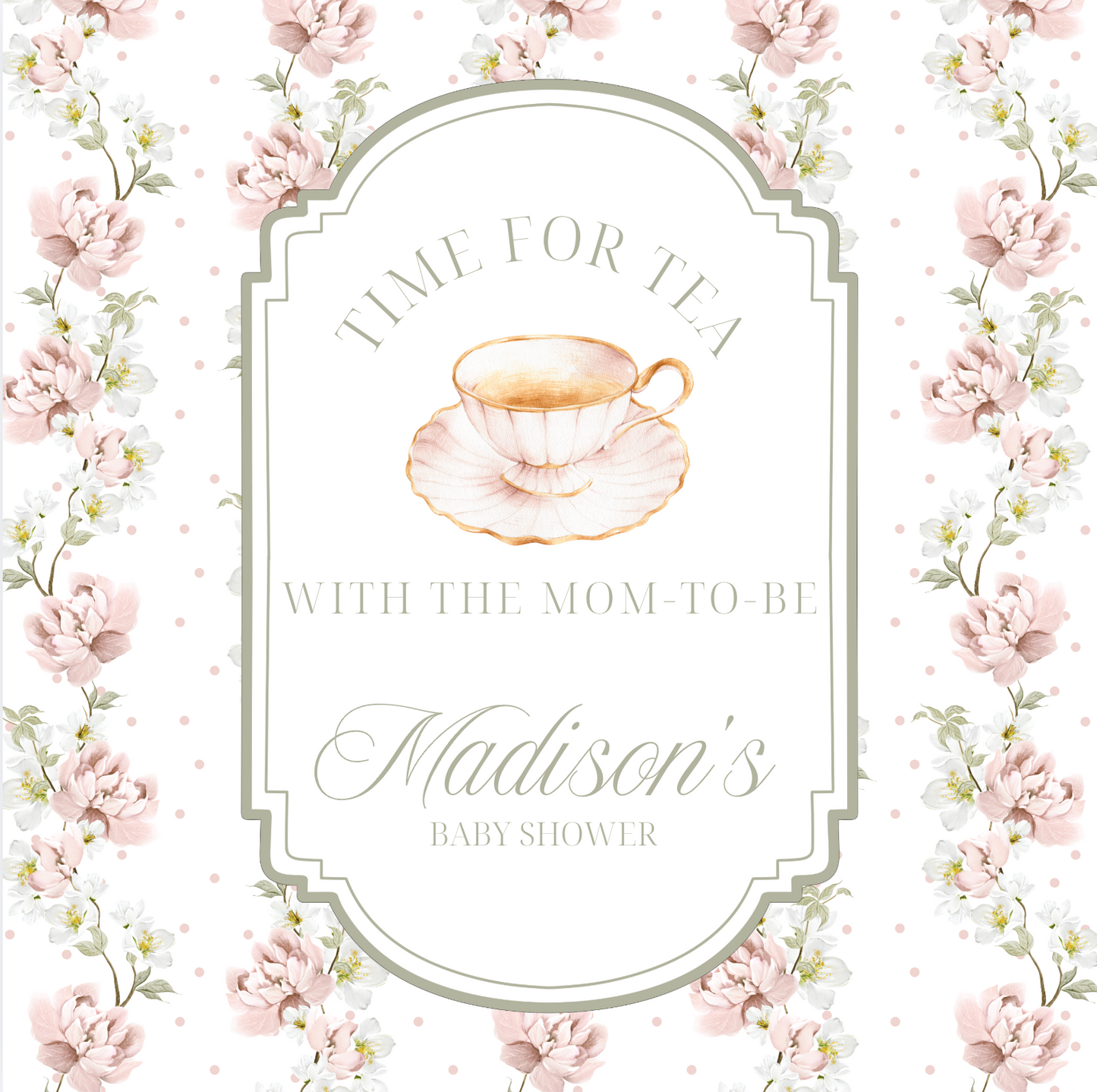 'Time for Tea with the Mom-to-Be' Baby Shower Collection in Dusty Rose
