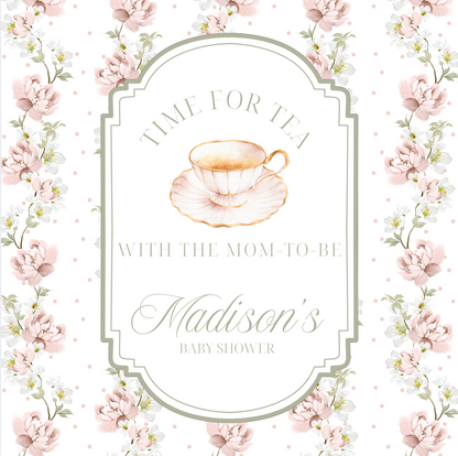 'Time for Tea with the Mom-to-Be' Baby Shower Collection in Dusty Rose