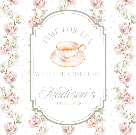 'Time for Tea with the Mom-to-Be' Baby Shower Collection in Dusty Rose
