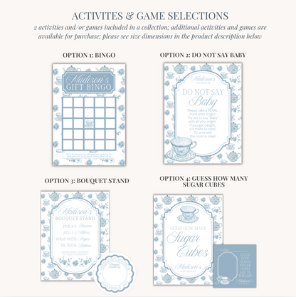 'Time for Tea with the Mom-to-Be' Baby Shower Collection in Powder Blue