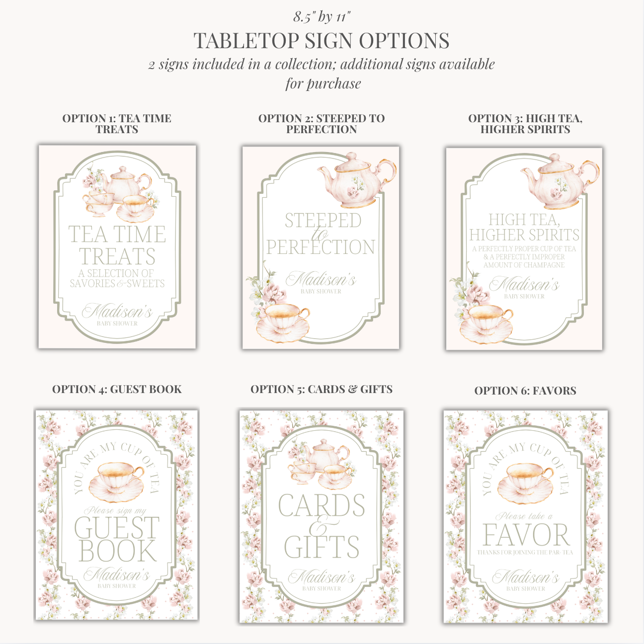 'Time for Tea with the Mom-to-Be' Baby Shower Collection in Dusty Rose