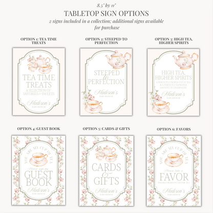 'Time for Tea with the Mom-to-Be' Baby Shower Collection in Dusty Rose