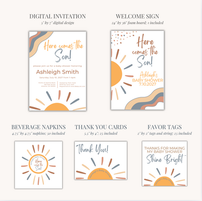 'Here Comes the Son' Baby Shower Collection